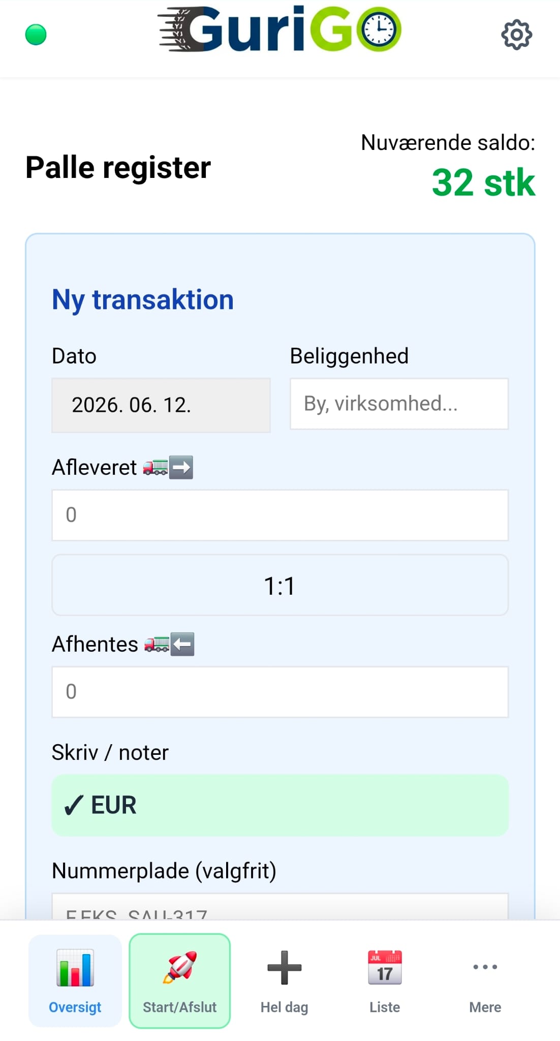 Start arbejdsdag i GuriGO